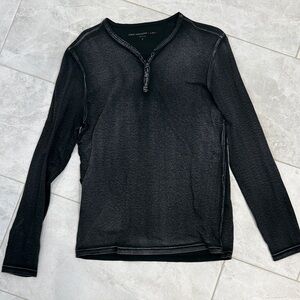 John Varvatos Charcoal Long Sleeve Henley